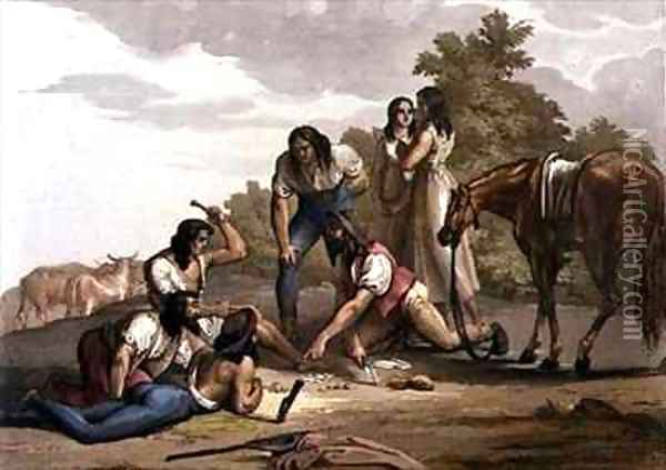 Spanish Shepherds of Paraguay Oil Painting - Gallo Gallina