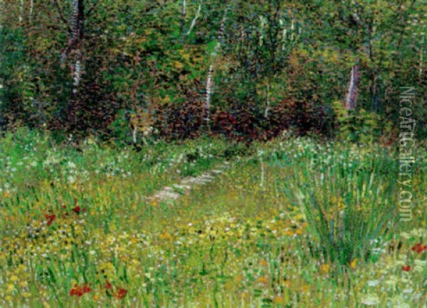 Un Parc Au Printemps Oil Painting - Vincent Van Gogh