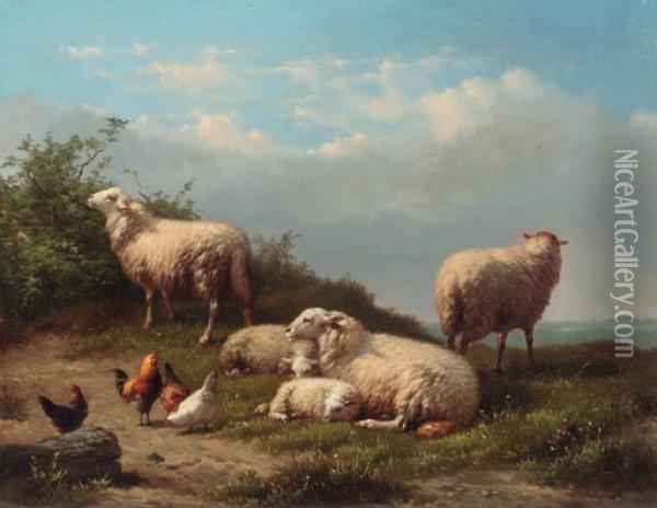 A Peaceful Pasture Oil Painting - Eugene Remy Maes