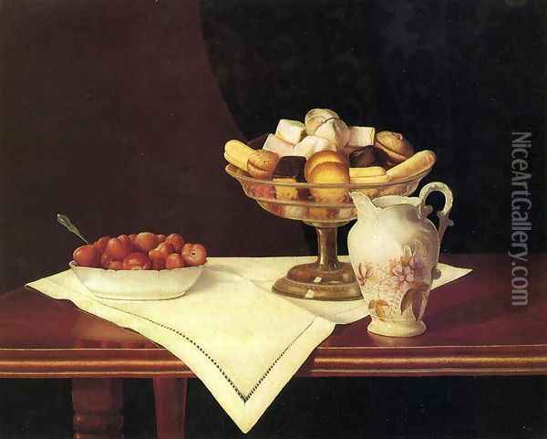 Still Life with Sweets and Strawberries Oil Painting - George Cope