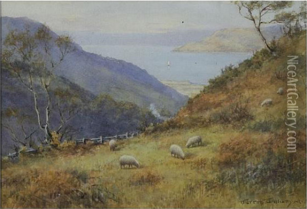 'evening On The Conway', And 'llyn Dinas' Oil Painting - Warren Williams