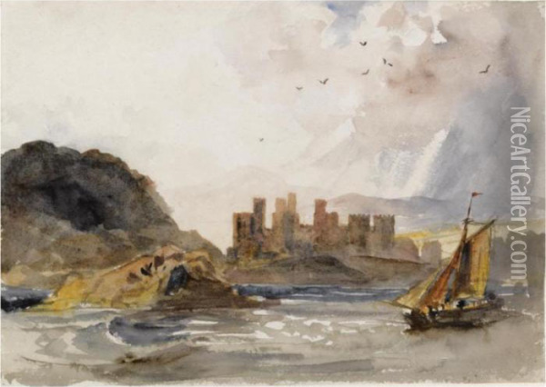 Conway Castle Oil Painting - Peter de Wint