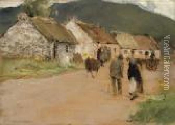 Market Scene, Connemara Oil Painting - James Humbert Craig