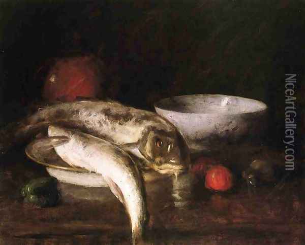 Still Life with Fish Oil Painting - William Merritt Chase