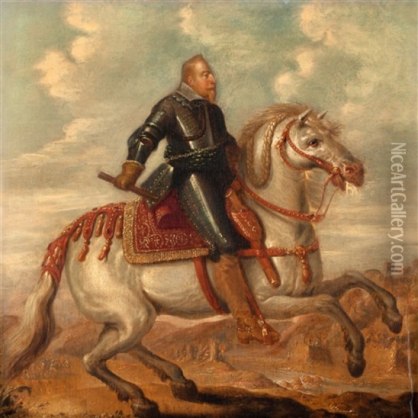 Gustaf Ii Adolf Till Hast (1594-1632) Oil Painting - Jan de Martszen the Younger