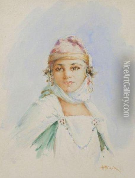 Portrait De Jeune Fille Oil Painting - Alphonse Birck