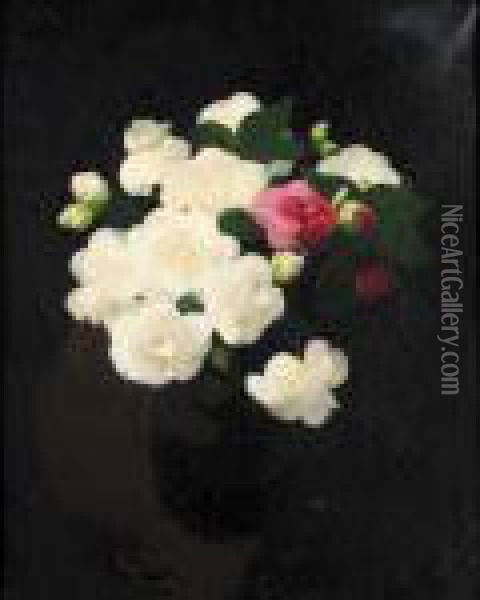 Still Life With White And Red Roses Oil Painting - James Stuart Park