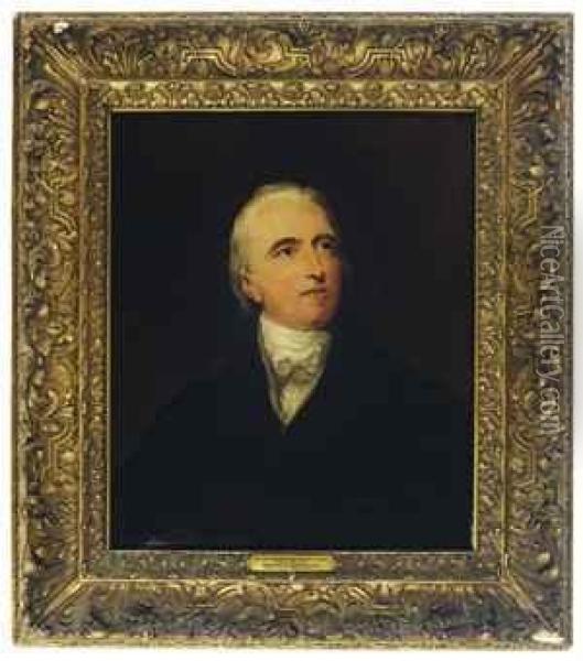 Portrait Of A Gentleman, Head And Shoulders, Wearing Blackcostume Oil Painting - Sir John Watson Gordon
