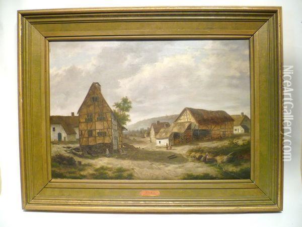 Village Aux Environs De Spa Oil Painting - Ernest Krins