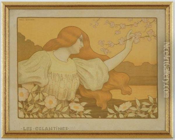 Les Eglantines Oil Painting - Paul Emile Berthon