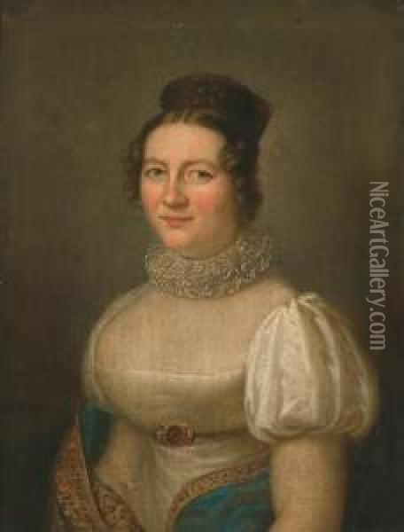 Portrait Of A Lady And A Gentleman Oil Painting - Karl Gottlieb Schweikart