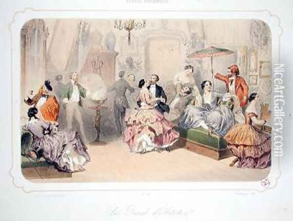 A Punch of Artists from Soirees Parisiennes Oil Painting - Henri de Montaut