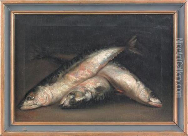Still Life With Fish Oil Painting - William Aiken Walker