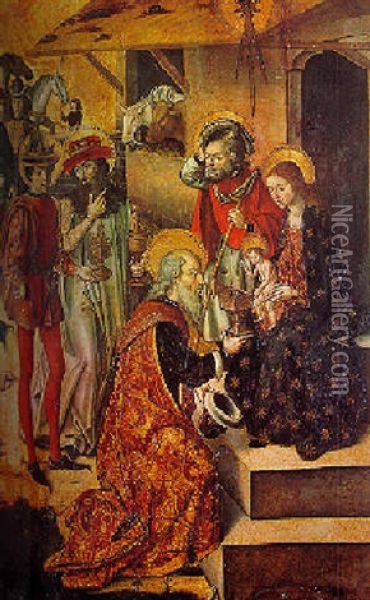 The Adoration Of The Magi Oil Painting - Pedro Berruguete