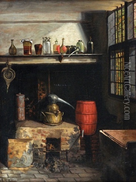 Interior Oil Painting - Henri de Braekeleer