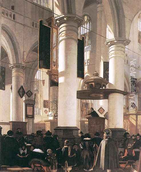 Interior of a Church c. 1660 Oil Painting - Emanuel de Witte