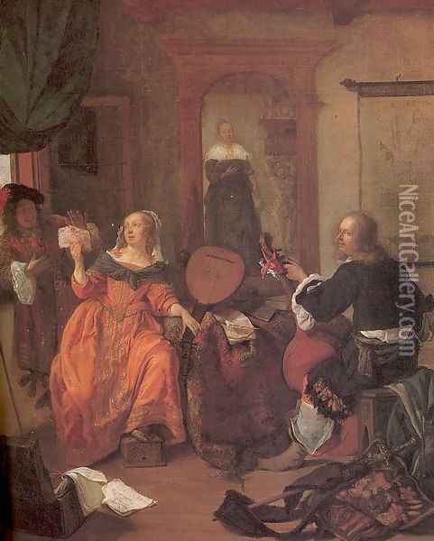 The Music Party 1659 Oil Painting - Gabriel Metsu