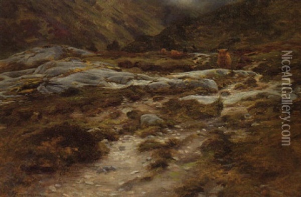 Highland Cattle Oil Painting - Joseph Farquharson