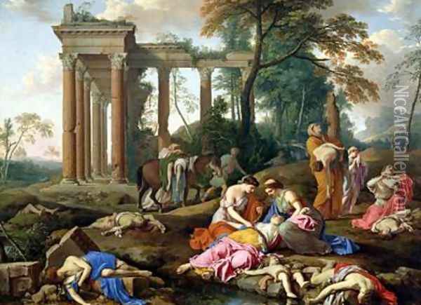 The Death of the Children of Bethel Oil Painting - Laurent De La Hyre