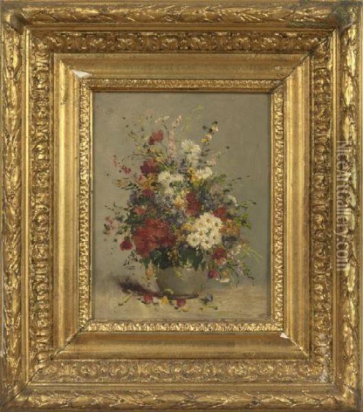 Floral Still Life Oil Painting - Eugene Henri Cauchois