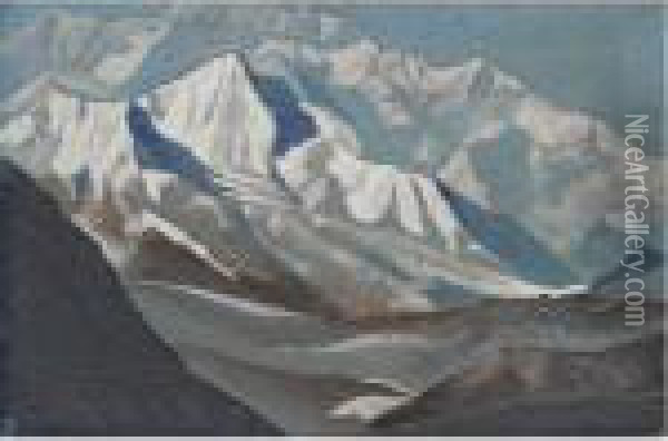 Himalayas, Kanchenjunga Oil Painting - Nicolaj Konstantinov Roerich
