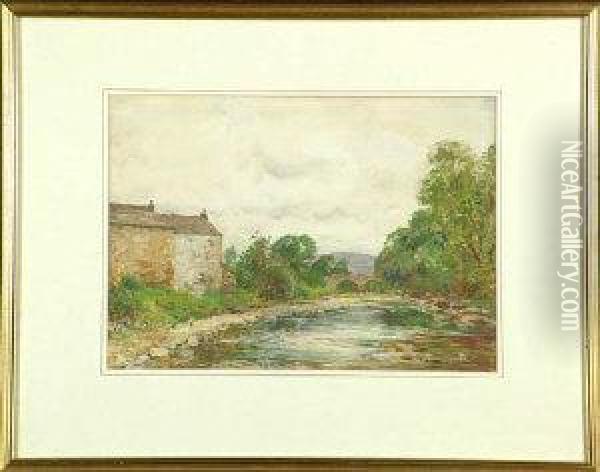 A Yorkshire River Oil Painting - John Atkinson