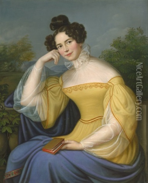 Bildnis Einer Jungen Frau Im Gelben Kleid Oil Painting - Caroline Bardua