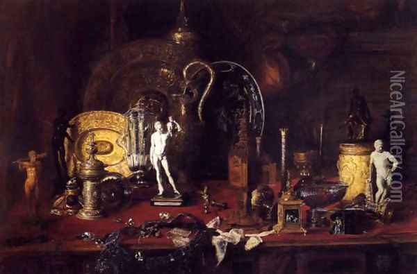 Still life with objects of Wallace Oil Painting - Blaise Alexandre Desgoffe