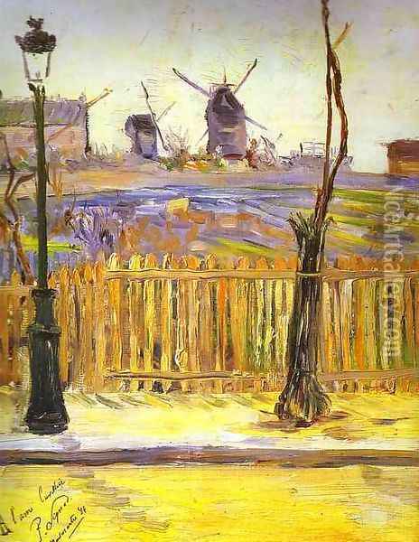 Rue Caulaincourt, Mills on Montmarte Oil Painting - Paul Signac