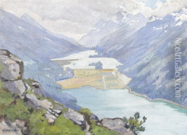 Silvaplaner- Und Silsersee Oil Painting - Fritz Mock