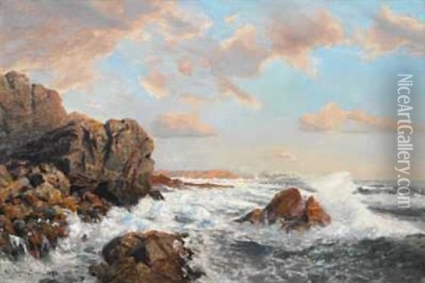 Fra Havet Oil Painting - Nils Severin Lynge Hansteen