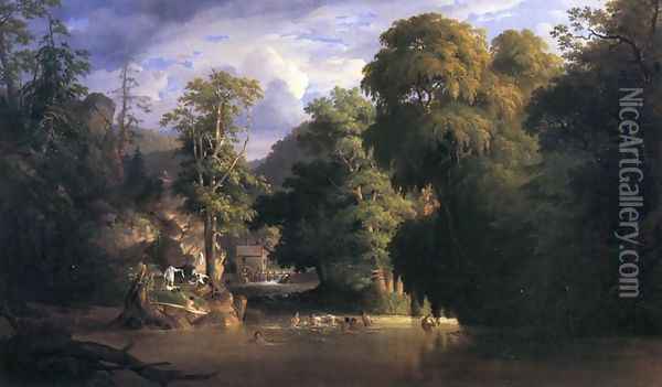 The Old Swimming Hole Oil Painting - James Arthur Benade
