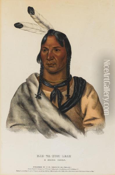 Esh-ta-hum-leah, A Sioux Chief Oil Painting - Charles Bird King