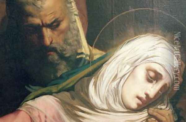 Virgin Mary at the Foot of the Cross 3 Oil Painting - Henri (Karl Ernest Rudolf Heinrich Salem) Lehmann