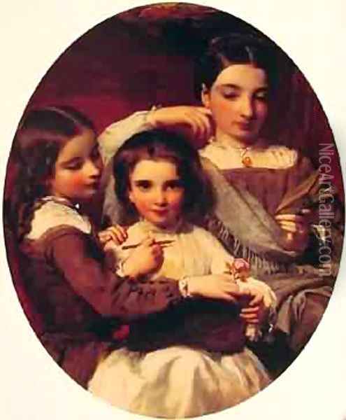 Portrait of the Russell Sisters Oil Painting - Alessandro Sani