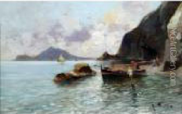 Capri Da Sorrento Oil Painting - Oscar Ricciardi
