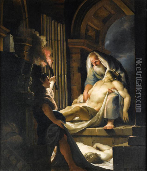 Mise Au Tombeau Oil Painting - Giovanni David