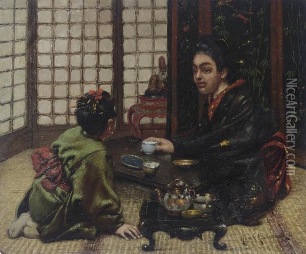 Japanese Tea Ceremony Oil Painting - Henry Alexander