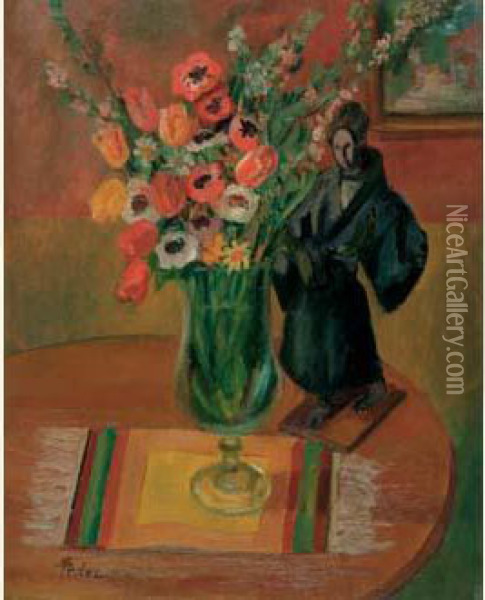 Bouquet Oil Painting - Adolphe Feder