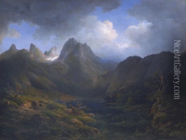 Der Hintersee Bei Berchtesgaden Oil Painting - Emil Heilmair
