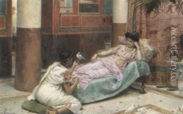 Amoureux Dans Un Palais Oil Painting - Georges Antoine Rochegrosse