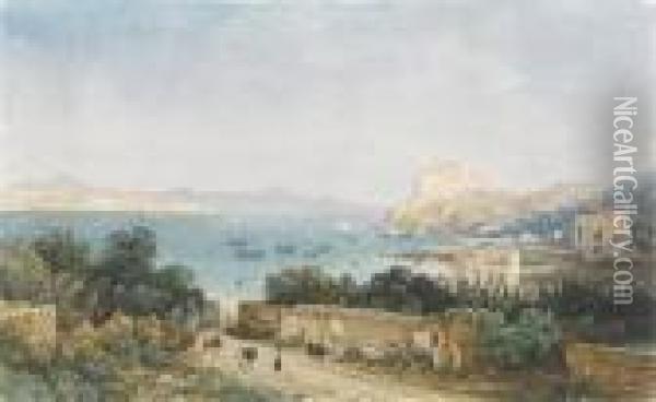 Ansicht Vongibraltar Oil Painting - Thomas Ender
