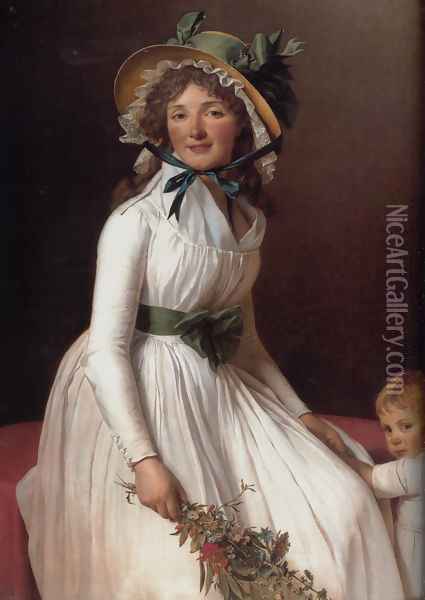 Portrait of Emilie Sériziat and her Son 1795 Oil Painting - Jacques Louis David