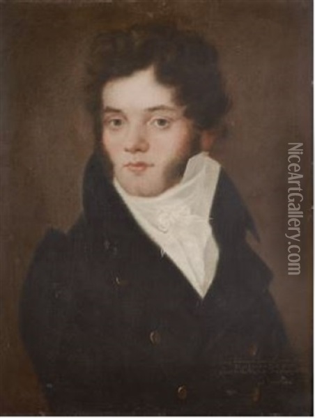 Angebliches Schubert-portrat Oil Painting - Peter Fendi