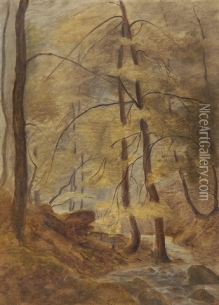 Waldlandschaft Mit Bach Oil Painting - Barthelemy Menn