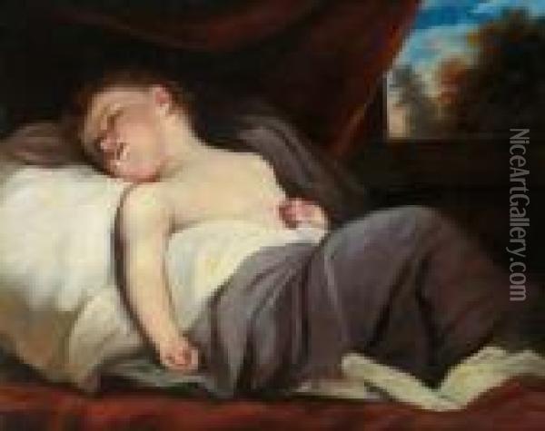 Bambino Addormentato Oil Painting - Sir Joshua Reynolds