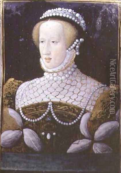Portrait of Eleanor of Hapsbourg 1498-1558 Oil Painting - Leonard Limousin