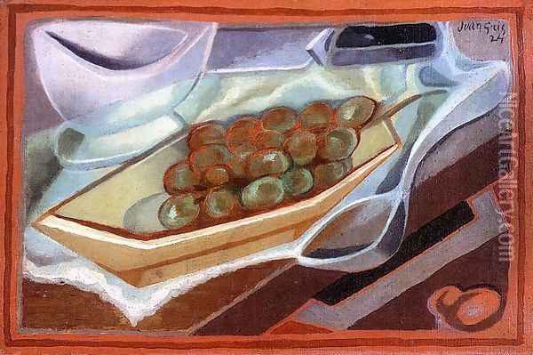 The Bunch of Grapes Oil Painting - Juan Gris