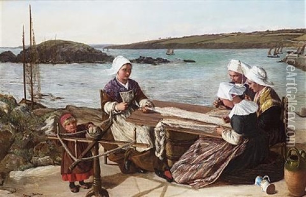 Breton Fishermen's Wives Oil Painting - James Clarke Hook