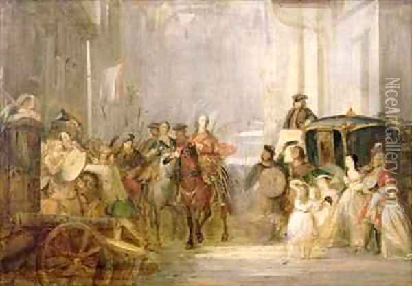 Prince Charles Edward Stuart 1720-88 Entering Edinburgh Oil Painting - Thomas Duncan